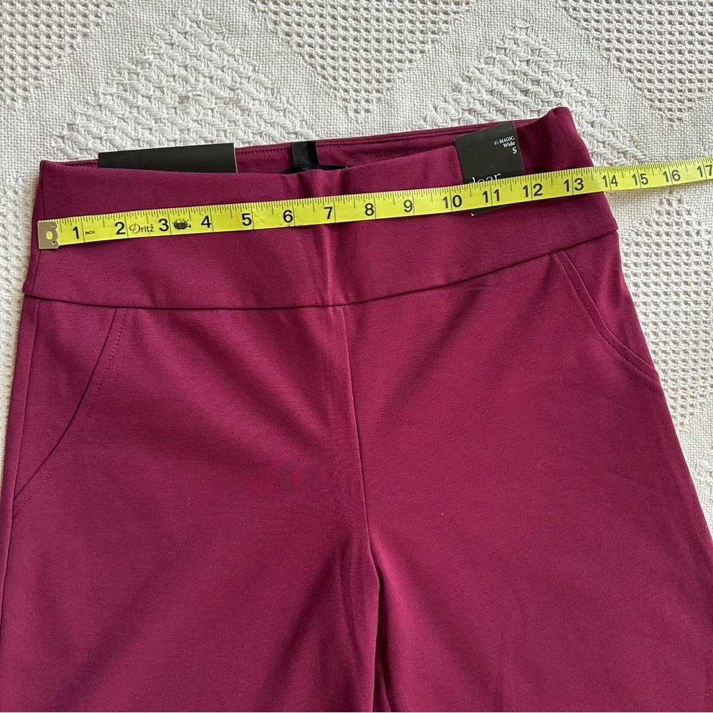 Dear Scarlett Magic High Waist Wide Leg Wine Pants-S-Business Chic Office Siren - Picture 8 of 9